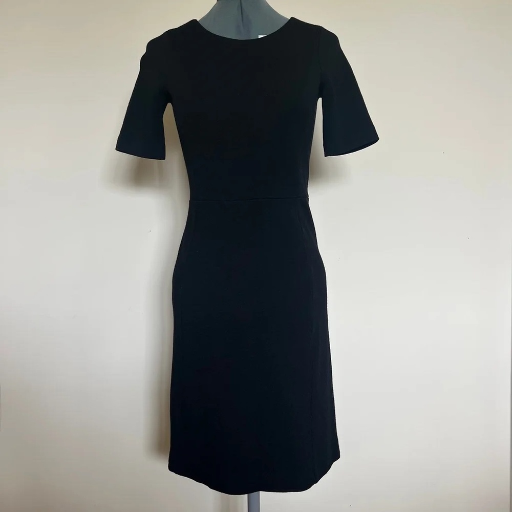 J. Crew Black Sweater Sheath Work Dress Wool Size 2
